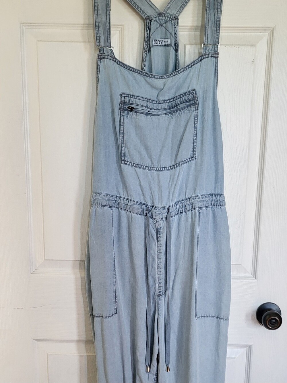 DD77 Light Wash Denim / Tencel Overalls Jumpsuit - Size XL